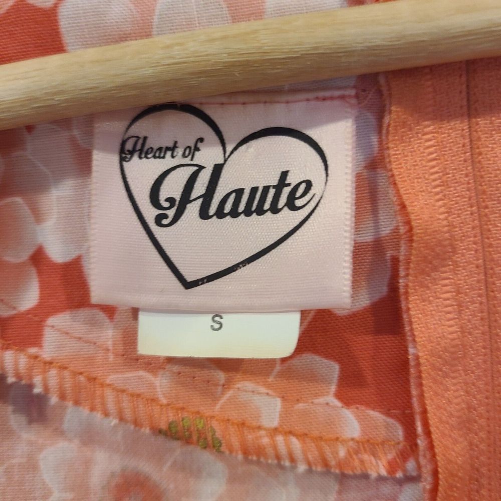 Heart‎ of Haute Pink Small Dress Fit Flare Sweatheart Neck Floral Coquette - Picture 8 of 9